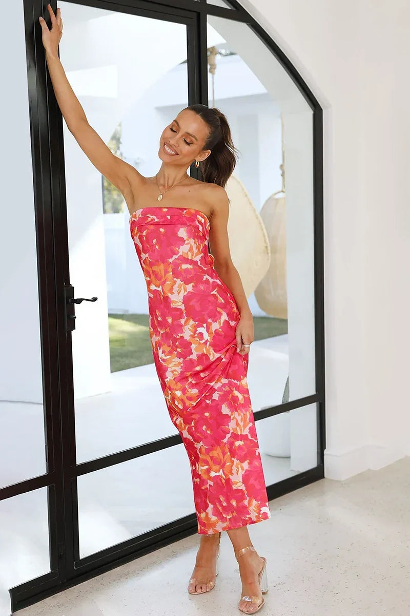 Miya Maxi Dress - Pink/Red Floral