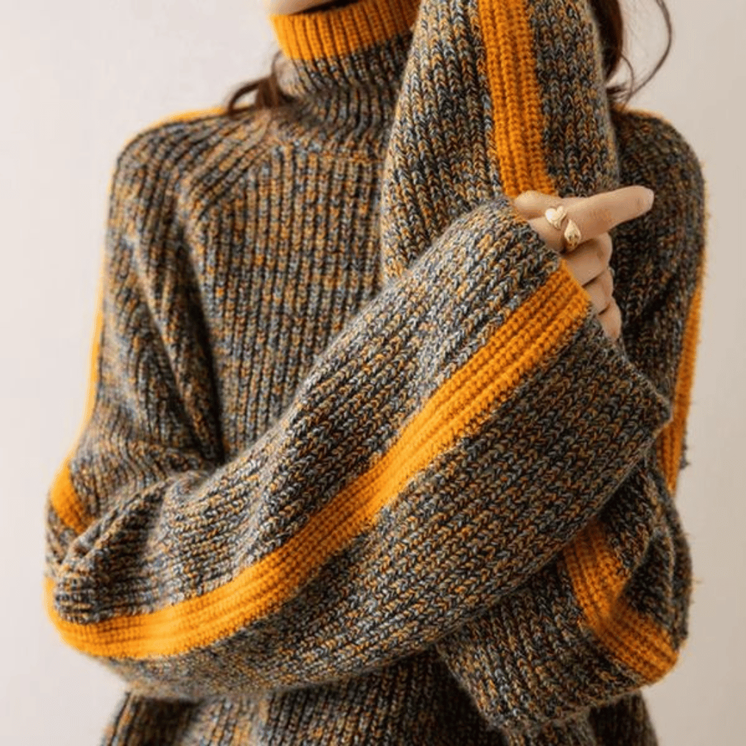 Ravelyn - Melange Knit Turtleneck