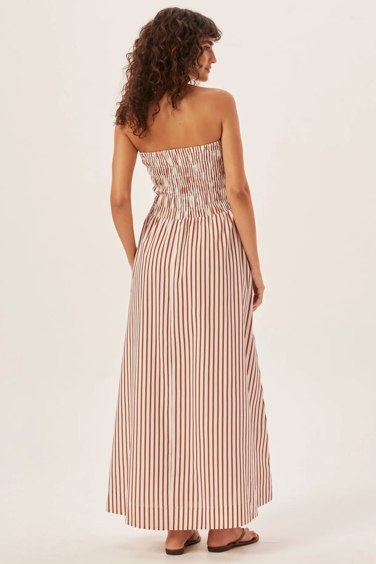 Maud Smocked Stripe Tube Maxi Dress