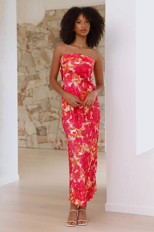 Miya Maxi Dress - Pink/Red Floral