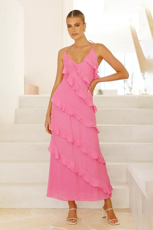 Sophia Maxi Dress - Hot Pink