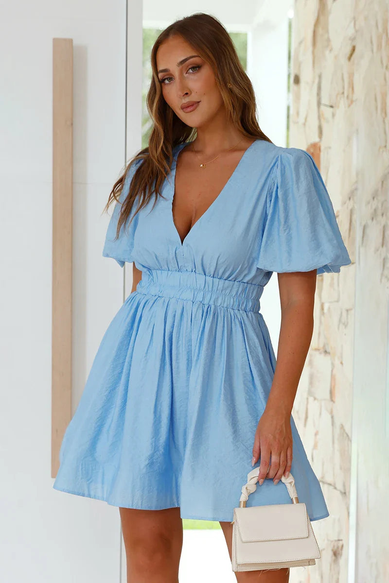 Charlotte Mini Dress - Blue