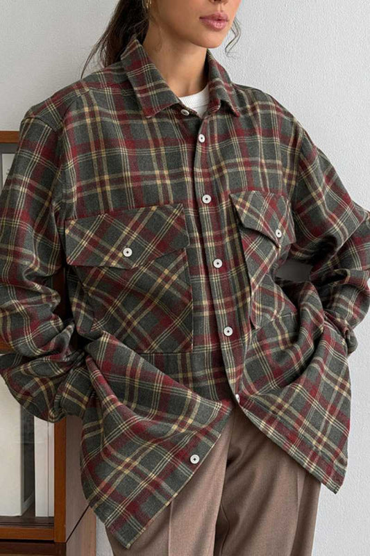 Vintage Loose Casual Plaid Shirt