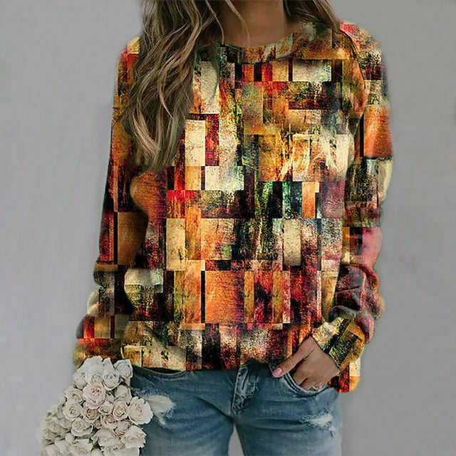 Colorful Plaid Print T-Shirt