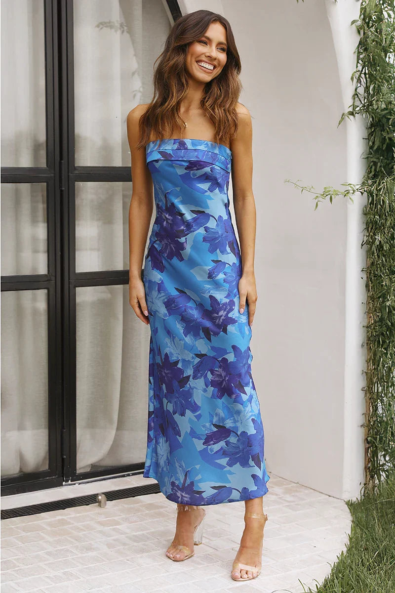 Miya Maxi Dress - Blue Floral