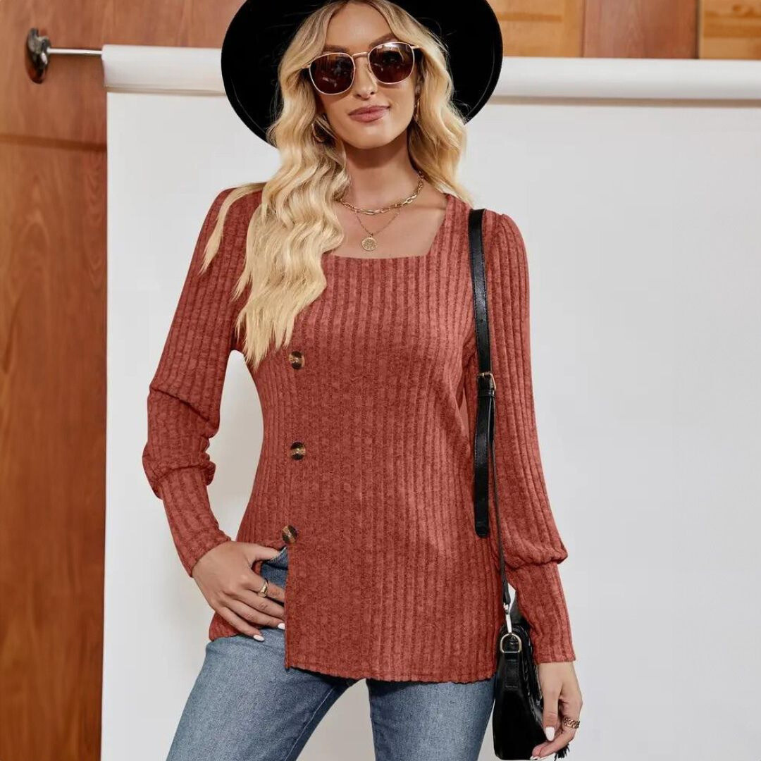 Sara - Squared Collar Sweater