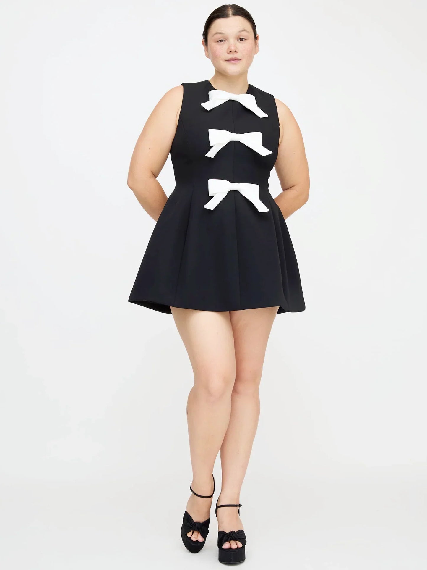 "Silk Bow Charm" Mini Dress