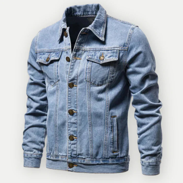 Denim trucker jacket for men