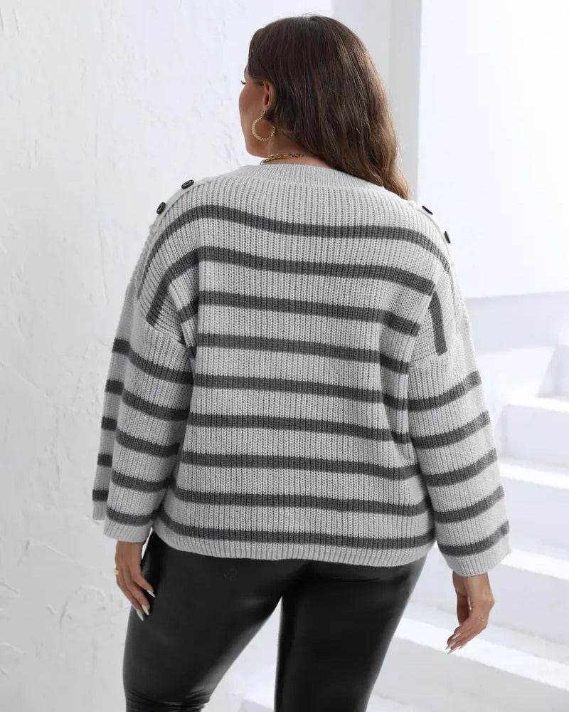 ESTELA - STRIPPED DROP SWEATER