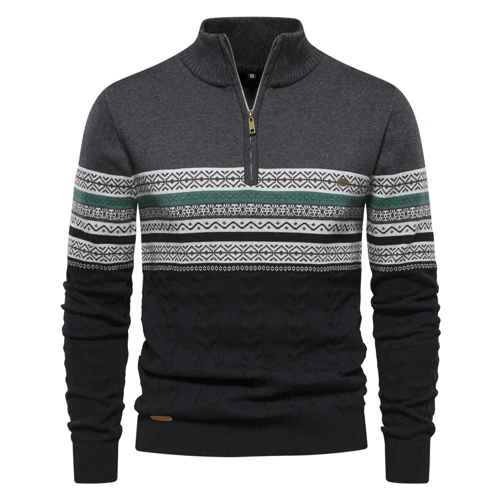 Gustav - Classic Nordic Quarter Zip Sweater