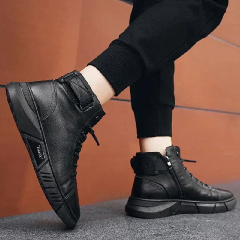 Javon | Black Leather Boots