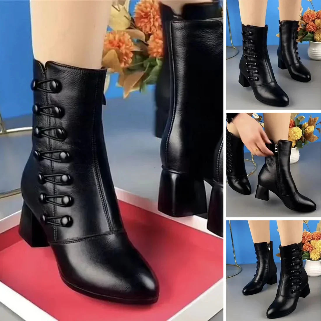 Short - leather boots for women