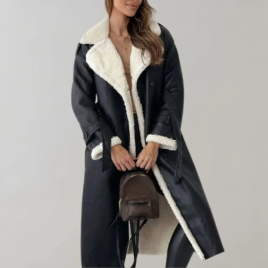 Winter coat - from soft leather