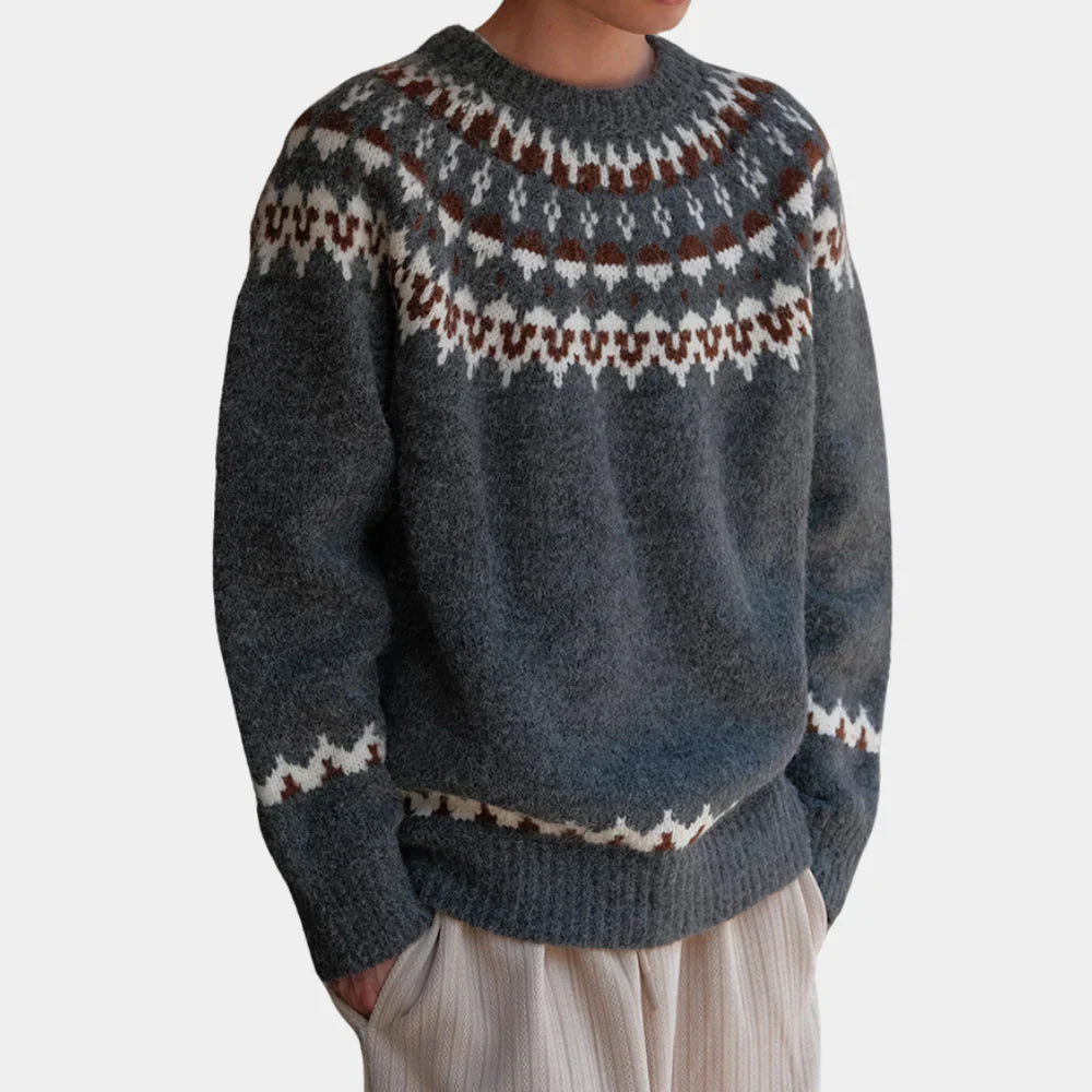 Warm knitted jumper for men