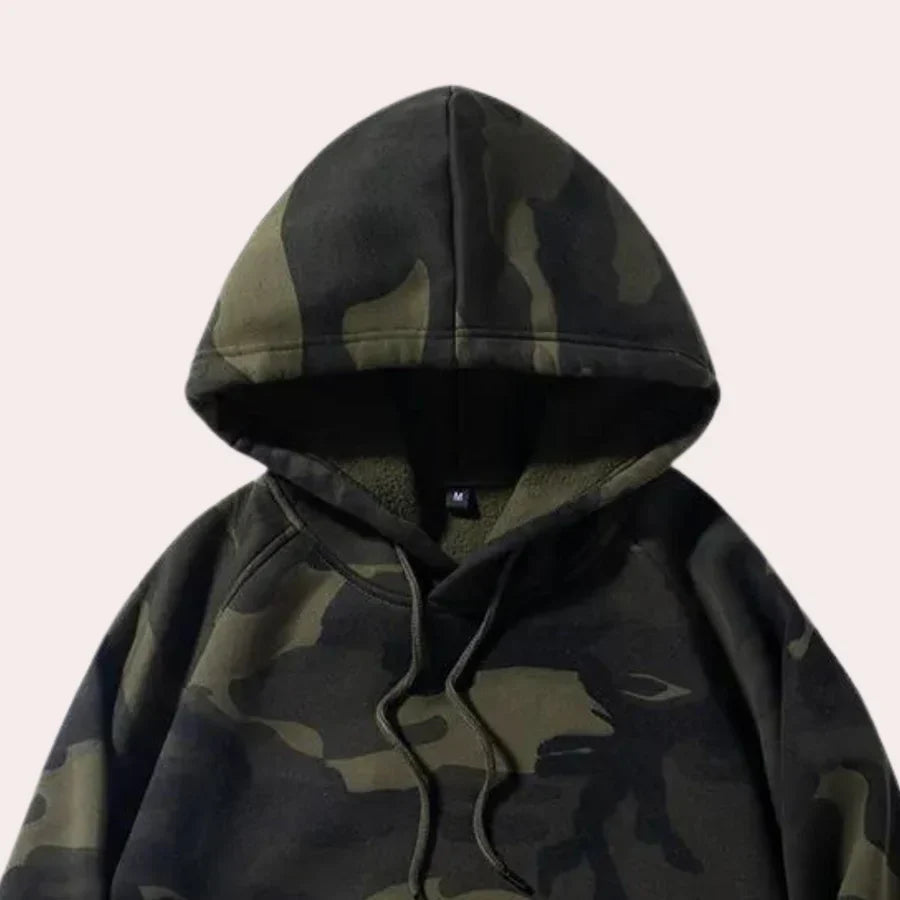 Costas - camouflage hoodie for men with side pockets