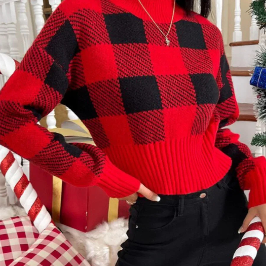 Sonya - classic checked women's jumper