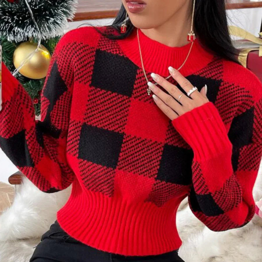 Sonya - classic checked women's jumper