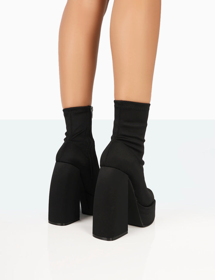 Charlie black nylon ankle boots