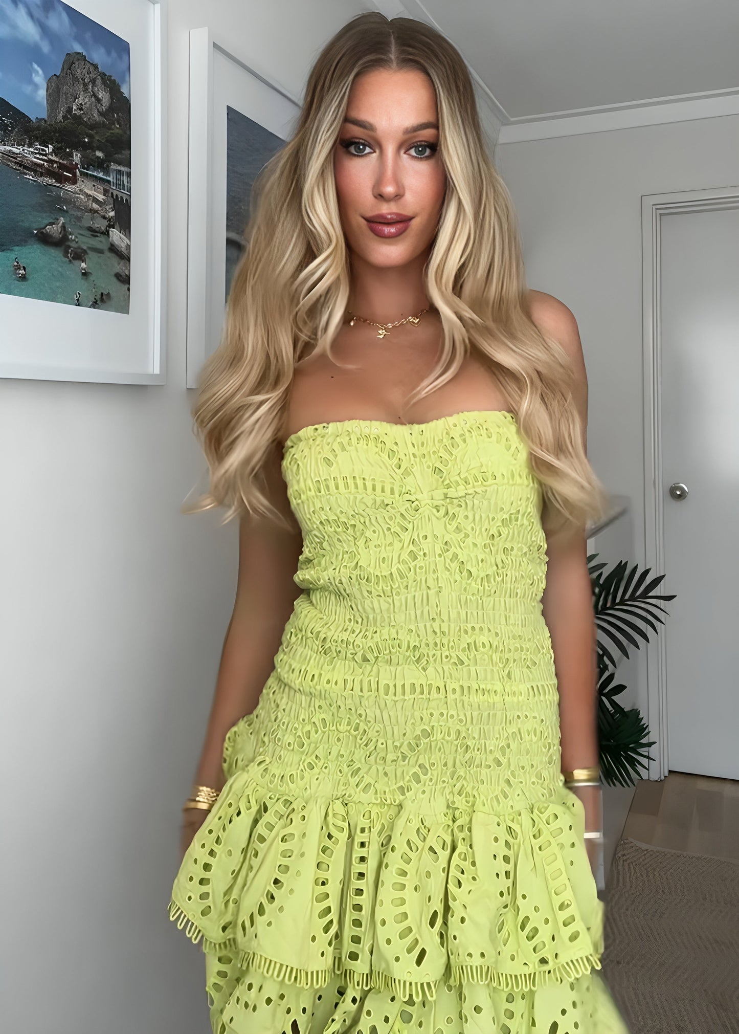 Rosé Dress - Lime