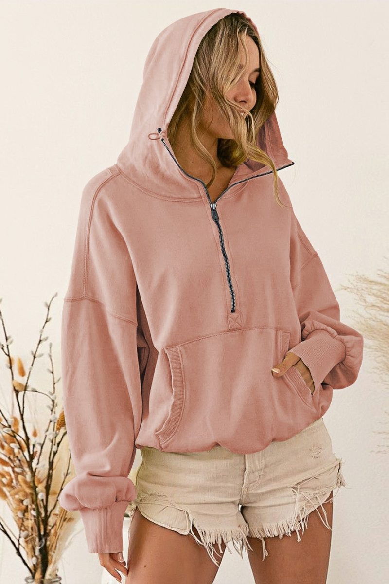 Fern Pocketed Hoodie Lightweight Jacket - Crepe