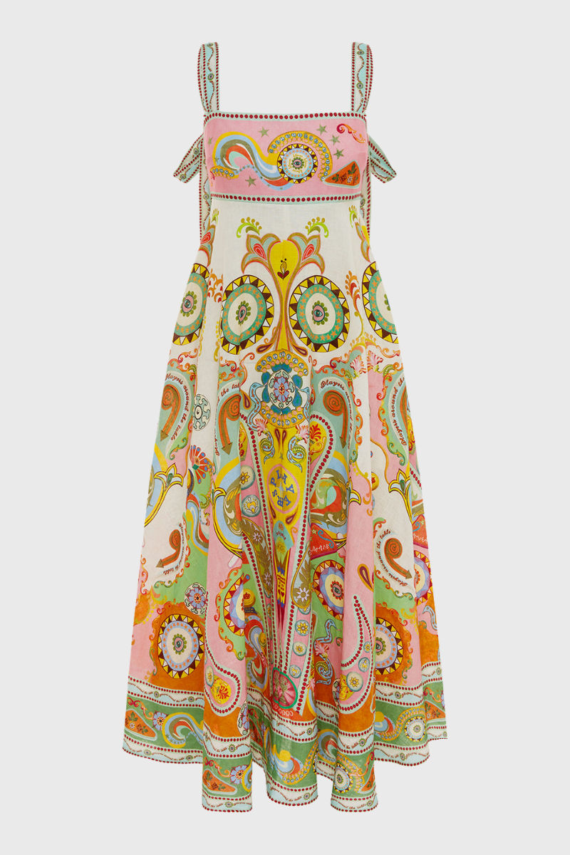 Estelle Spaghetti Paisley Maxi Dress