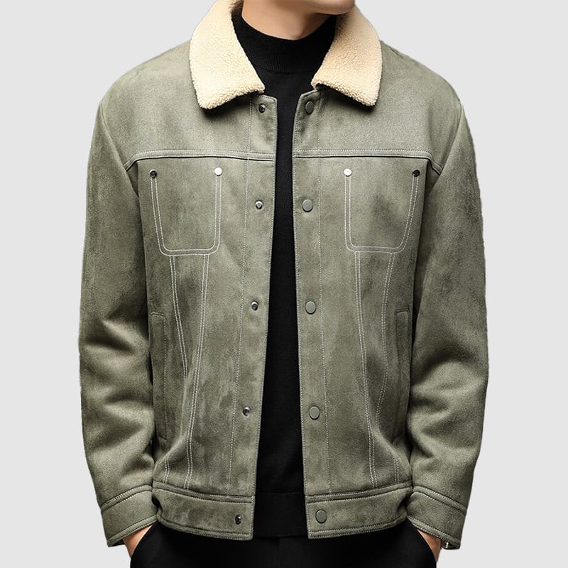 Frank Hardy Faux Suede Bomber Jacket