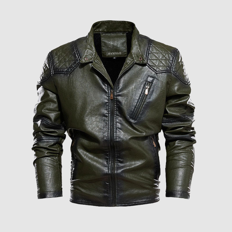 Frank Hardy Metallic Biker Leather Jacket