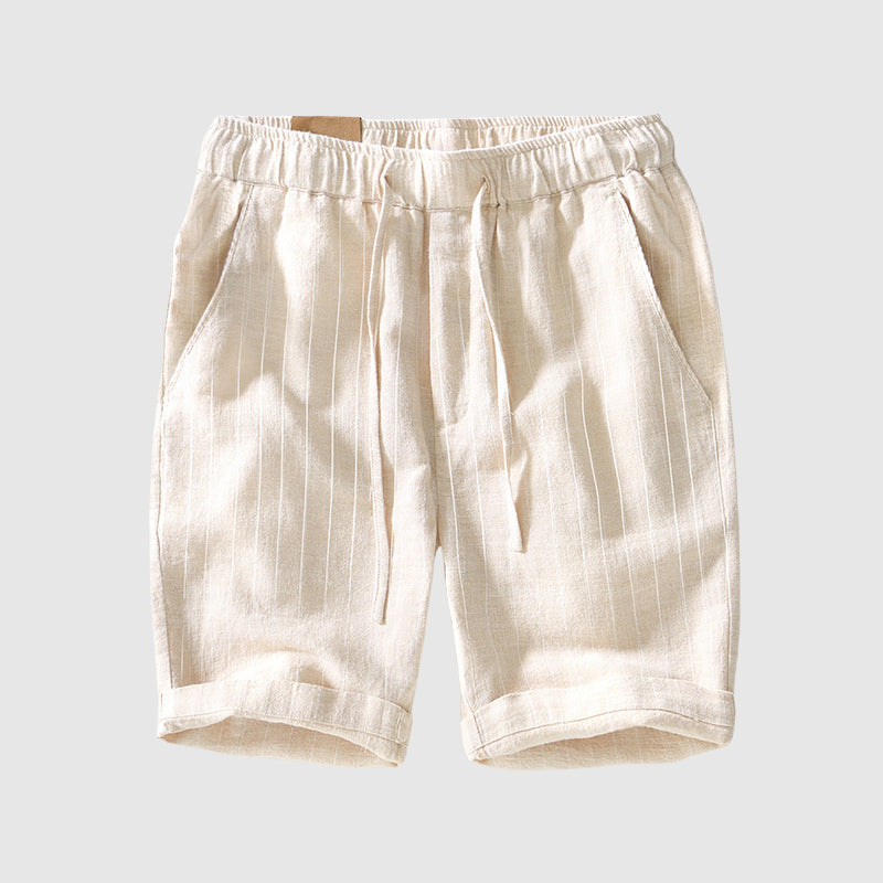 Frank Hardy Striped Ramie Shorts