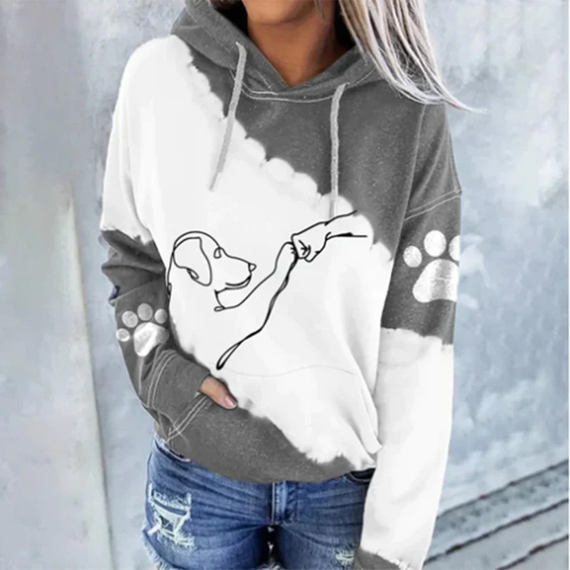 Rosamund - trendy hoodie with dog print