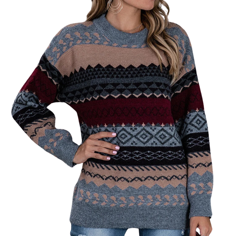 Vintage style striped women's jumper