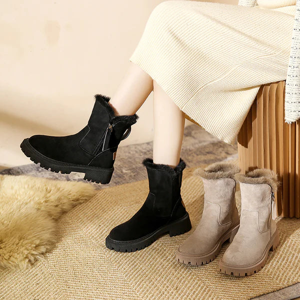 Helena - wool-lined leather boots for women