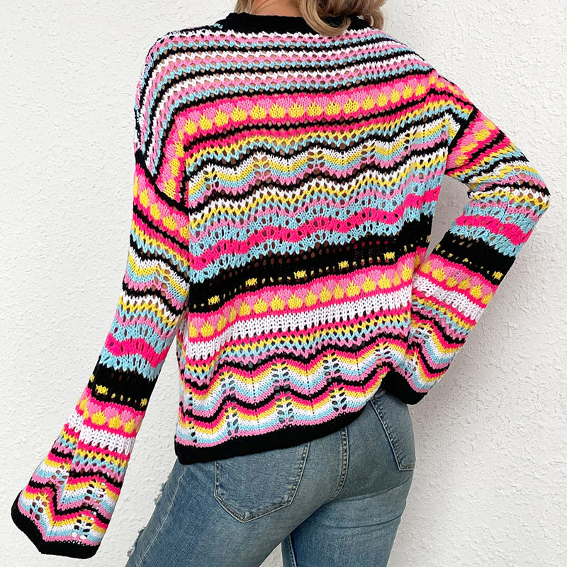 Colourful Striped Knit Sweater