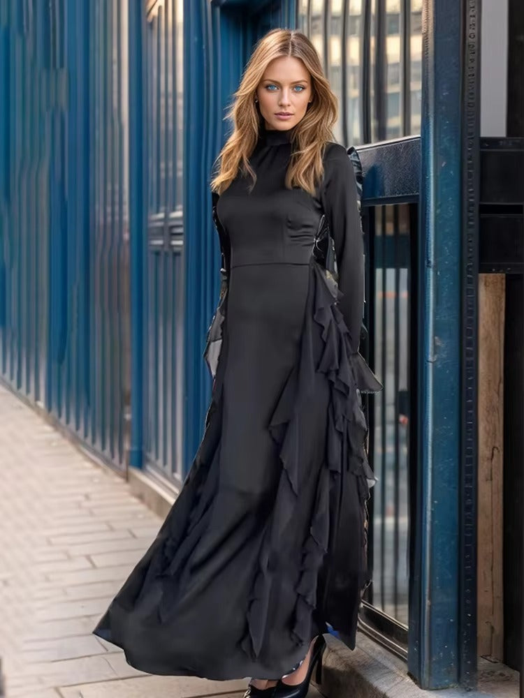 AUDREY - Ruffle Long Sleeve Maxi Dress