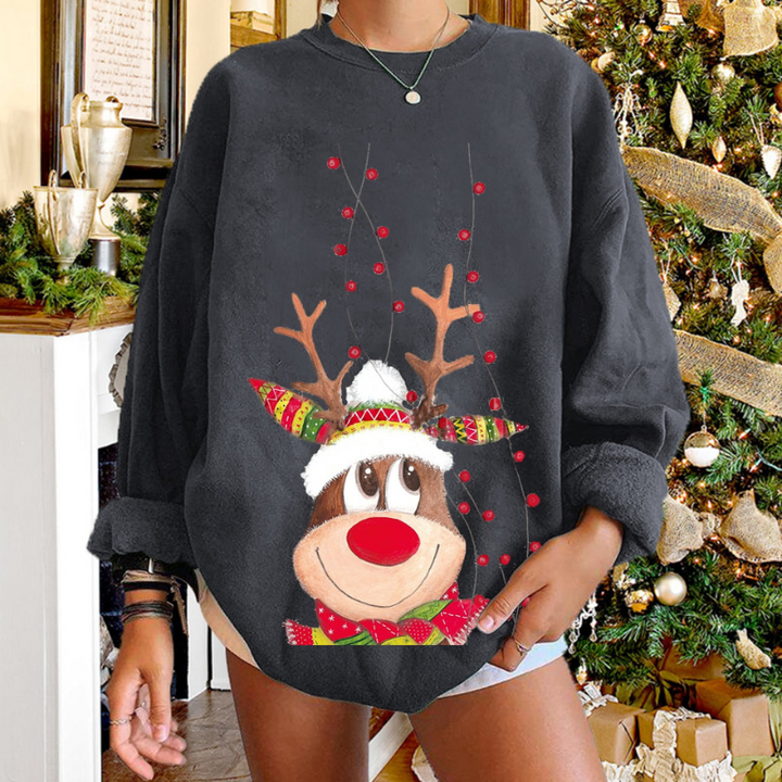 Cosy ladies' jumper with reindeer design