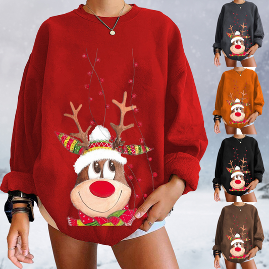 Cosy ladies' jumper with reindeer design