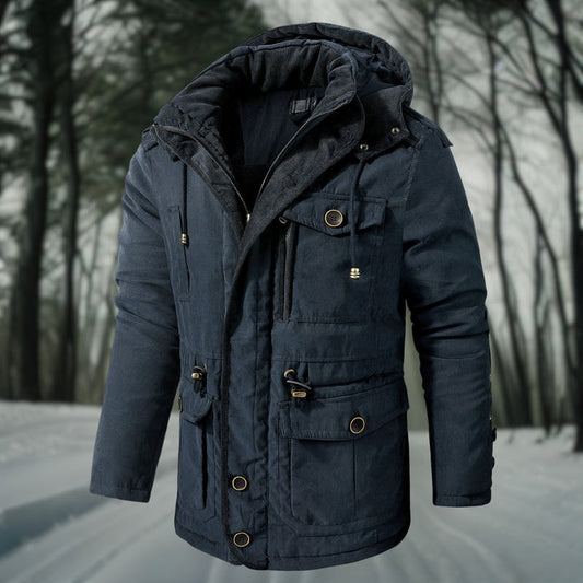 Warm men's winter coat with feel-good factor