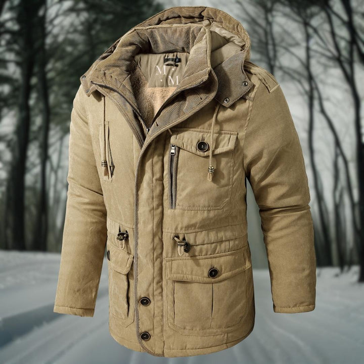 Warm men's winter coat with feel-good factor