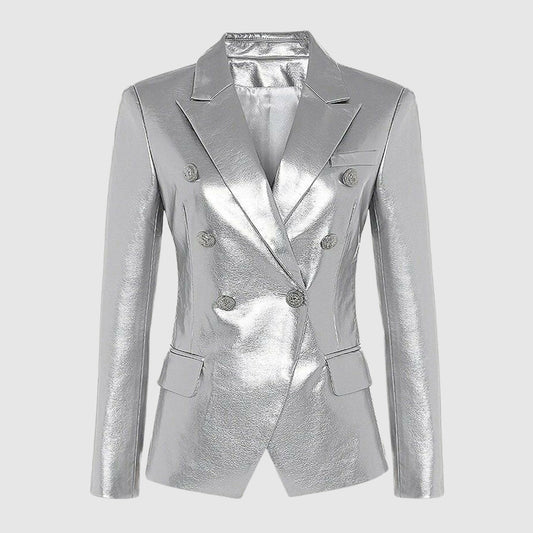 Malin Tassou Luxe Leather Blazer