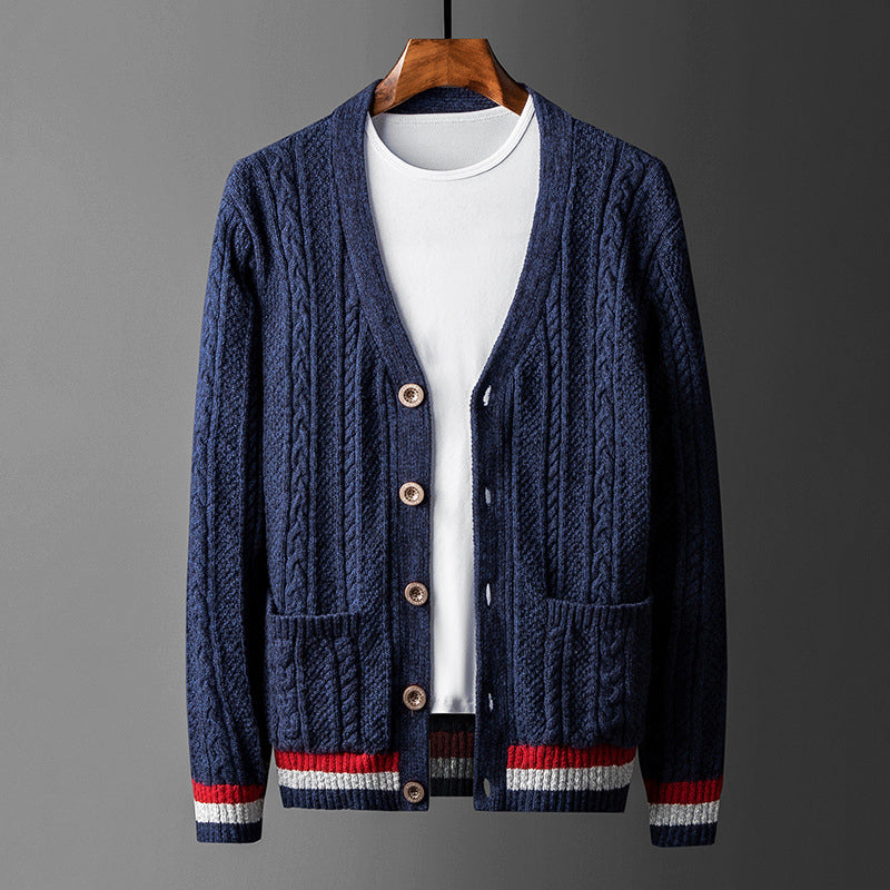 Marksman Jacquard Knitted Cardigan