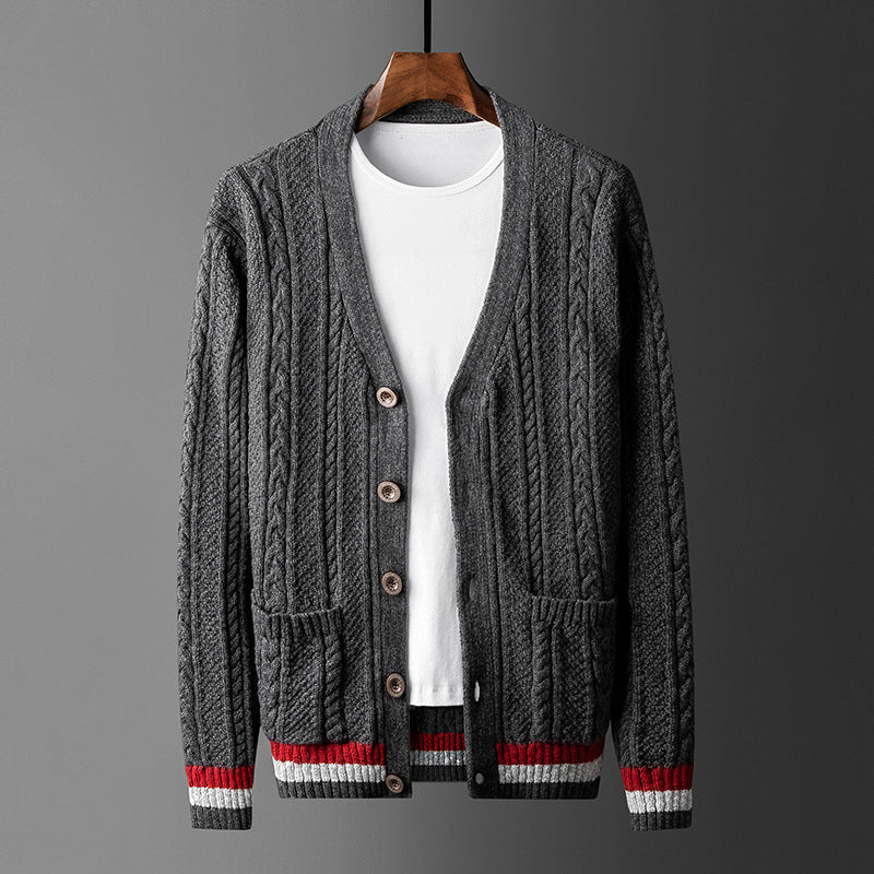 Marksman Jacquard Knitted Cardigan