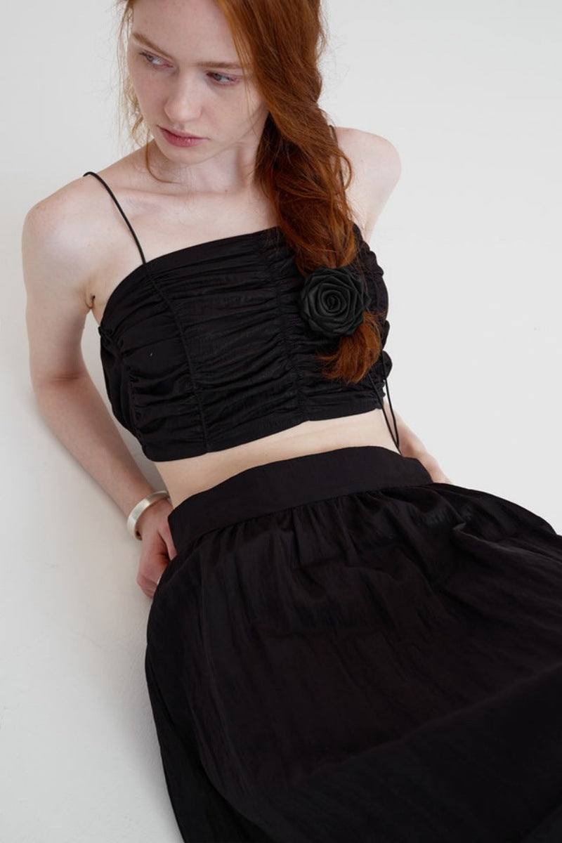 Pleats Sleeveless Bandeau Top