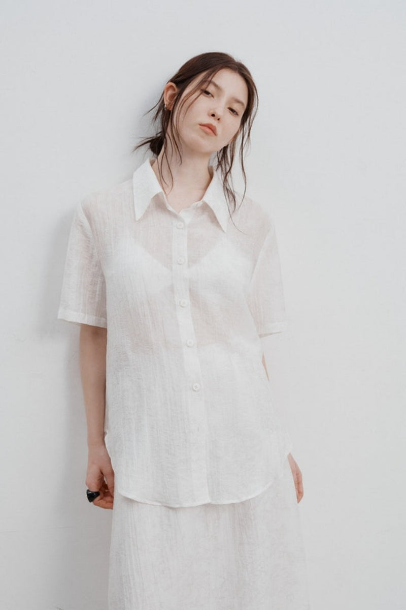 Jacquard Pattern Tencel Shirt