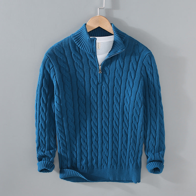 Cotton - men's half-zip jumper