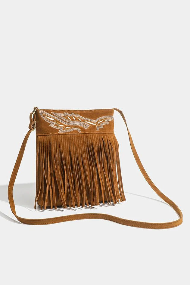 Western Cowboy Brown Fringe Crossbody Bag