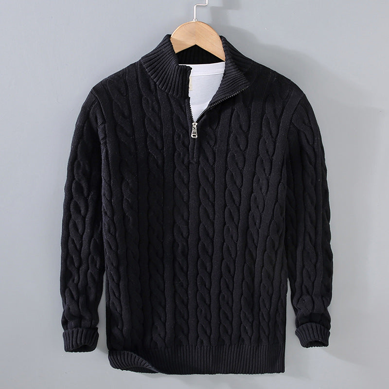 Cotton - men's half-zip jumper