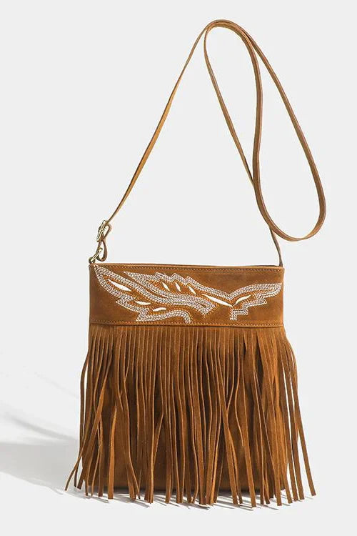 Western Cowboy Brown Fringe Crossbody Bag