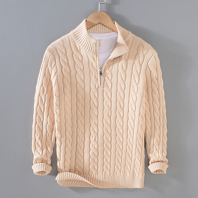 Cotton - men's half-zip jumper