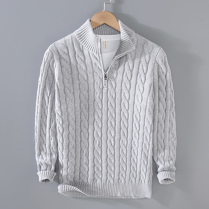 Cotton - men's half-zip jumper