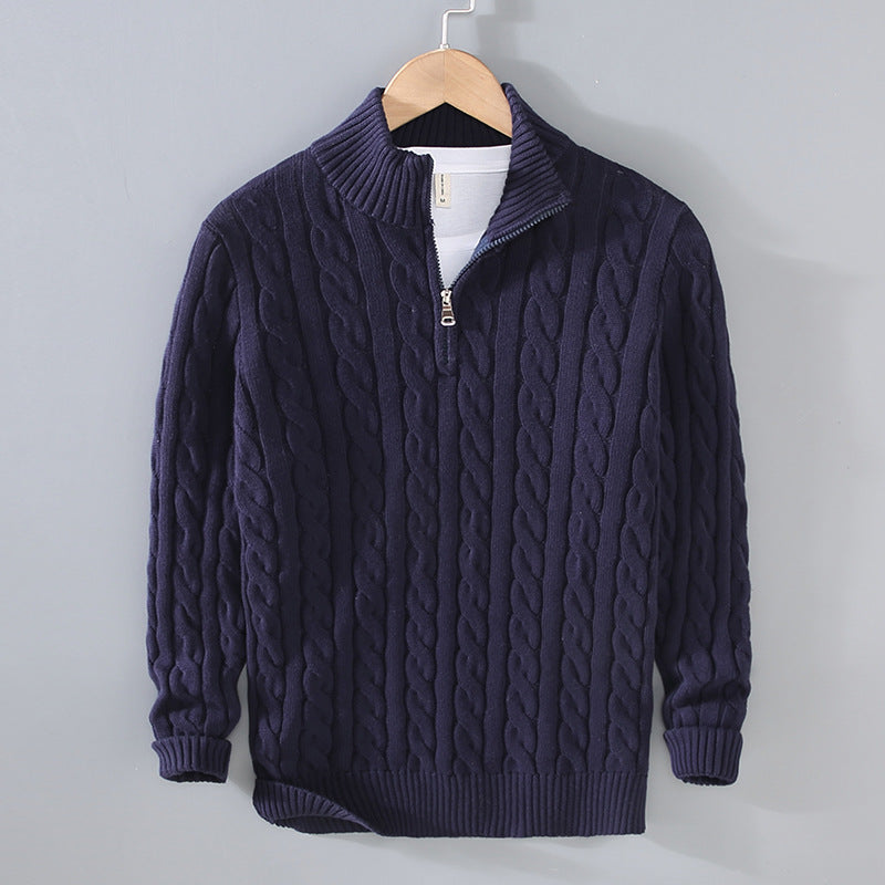 Cotton - men's half-zip jumper