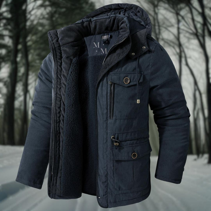 Warm men's winter coat with feel-good factor